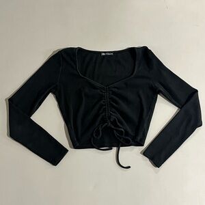 Zara Long Sleeve Crop Top sz L